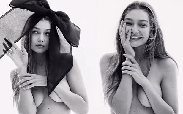 Gigi Hadid cởi áo bán nude trên Vogue Nga