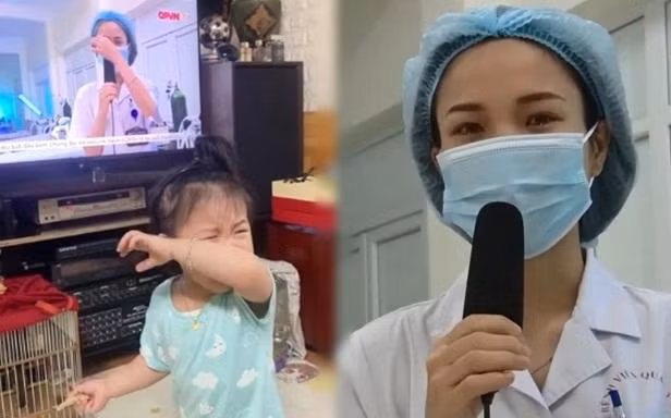 Con gái nữ bác sĩ chống dịch ở Bắc Giang khóc òa khi thấy mẹ trên TV