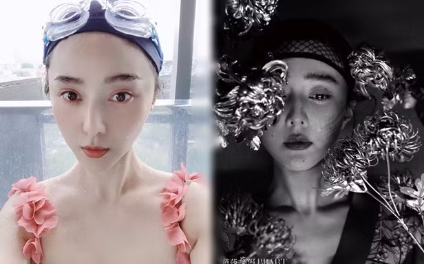 Đăng ảnh selfie ở bể bơi, Phạm Băng Băng để mặt mộc V-line ở tuổi 40