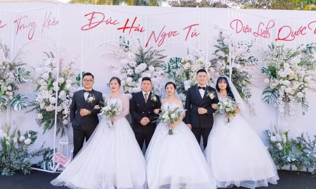 Ba anh chị em Vĩnh Phúc chi tiền tỷ tổ chức đám cưới chung một ngày