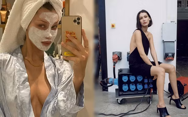 Bella Hadid 'thả rông vòng 1' trong ảnh selfie
