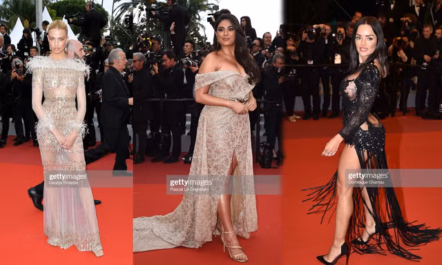 Thảm đỏ Cannes ngày 7: Sao Pháp lộ nội y, khách mời vô danh gây sốc