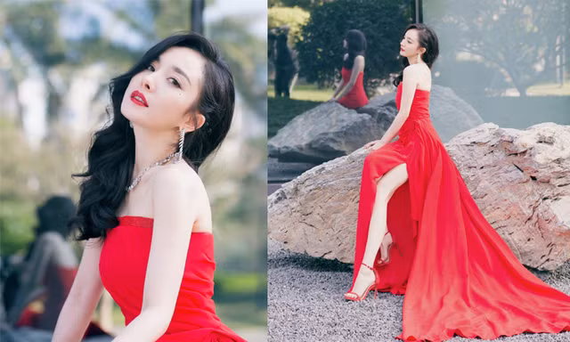 Dương Mịch diện đầm xẻ gợi cảm giữa tin đồn có thai với Tạ Đình Phong