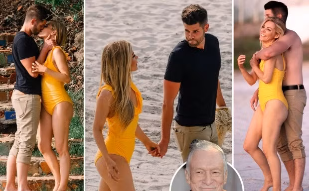 Vợ góa của ông trùm Playboy ‘khóa môi’ tình trẻ nồng nàn trên bãi biển