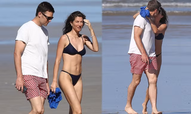 Gisele Bundchen khoe body ‘cực phẩm’, hôn đắm đuối ông xã trên bãi biển