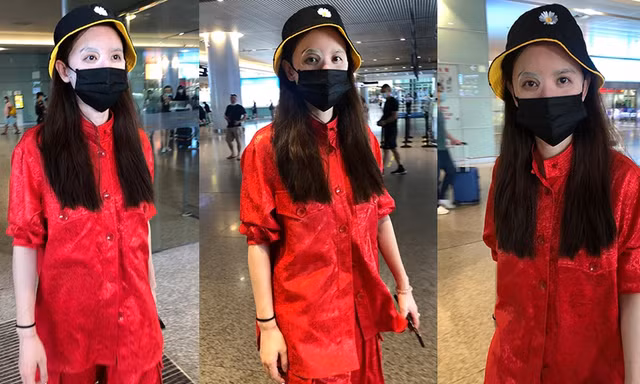 Hoa hậu Hoàn Vũ Trung Quốc Trương Manh đắp mặt nạ, đeo khẩu trang ở sân bay gây sốc