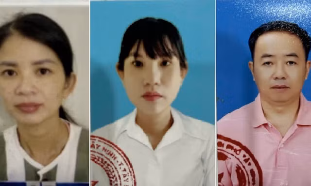 Trái sang: Bị can Nguyễn Thị Thùy Linh, Nguyễn Thị Phượng Hằng và Trần Tất Duy. Ảnh: Báo Tây Ninh