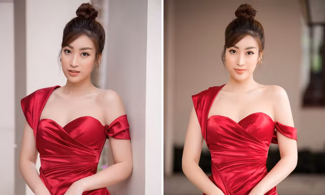 Hoa hậu Mỹ Linh diện váy cúp ngực đỏ rực khoe vai trần gợi cảm, trổ tài làm MC
