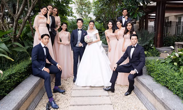 Dàn phù dâu, phù rể toàn 'cực phẩm' trong đám cưới Thuý Vân khiến fans ngây ngất
