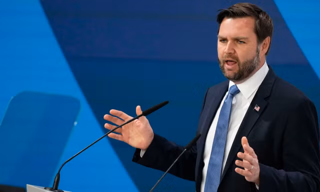 Phó Tổng thống Đức JD Vance phát biểu tại Hội nghị an ninh Munich ở Đức ngày 14/2. (Ảnh: AP)