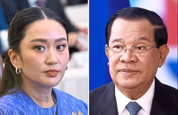Thủ tướng Thái Lan Paetongtarn Shinawatra và Chủ tịch Thượng viện Campuchia Hun Sen