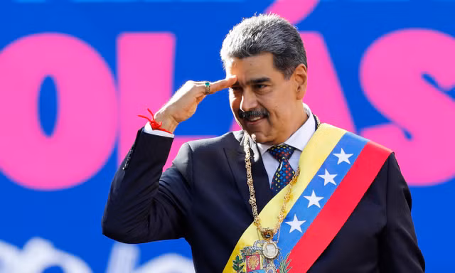 Tổng thống Venezuela trong lễ nhậm chức nhiệm kỳ 3 ngày 10/1. (Ảnh: AP)