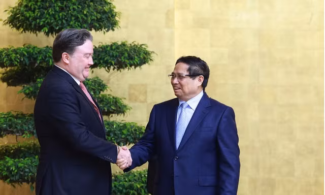 Thủ tướng Phạm Minh Chính tiếp Đại sứ Mỹ Marc Knapper. (Ảnh: VGP)