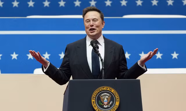 Tỷ phú Elon Musk phát biểu tại sự kiện nhậm chức của Tổng thống Trump ngày 20/1. (Ảnh: AP)
