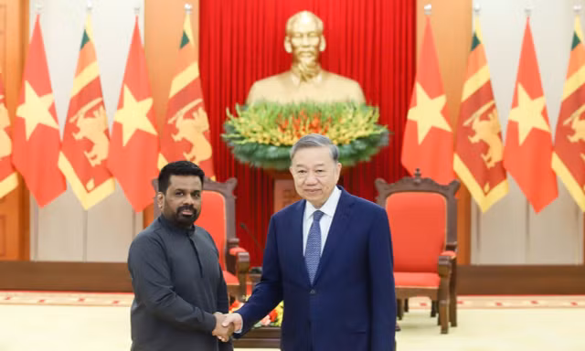 Tổng Bí thư Tô Lâm tiếp Tổng thống Sri Lanka Anura Kumara Dissanayaka. Ảnh: Nhật Minh