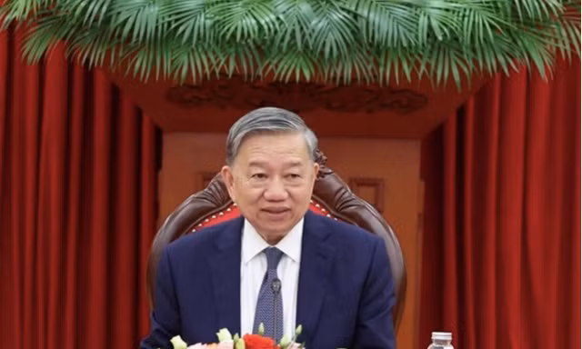 Tổng Bí thư Tô Lâm tại cuộc điện đàm với Chủ tịch Hội đồng châu Âu Antonio Costa. Ảnh: TTXVN