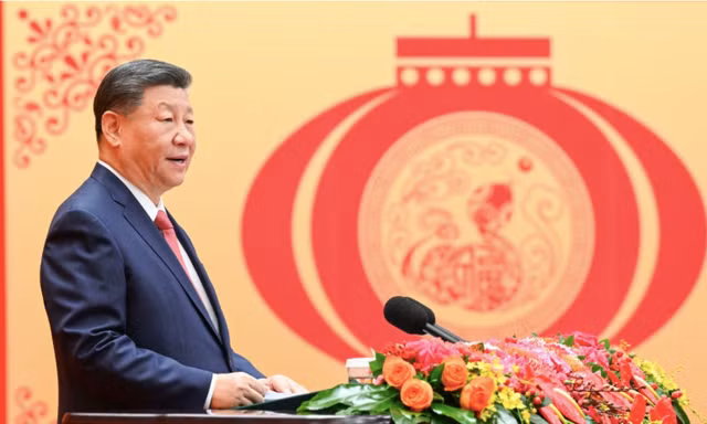 Chủ tịch Trung Quốc Tập Cận Bình phát biểu ngày 27/1. (Ảnh: Xinhua)