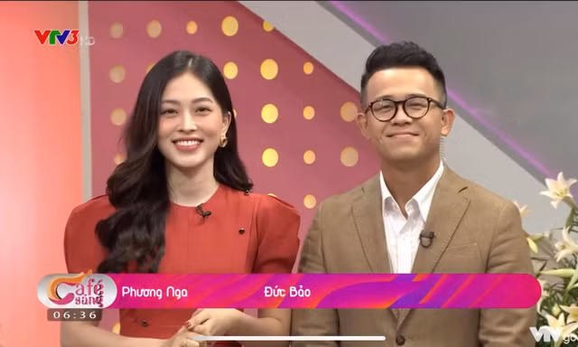 Hình ảnh á hậu Phương Nga làm MC 'Cà phê sáng' VTV3 số mới