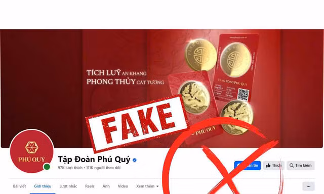 Cảnh giác với các trang giả mạo fanpage của Tập đoàn Vàng bạc Đá quý Phú Quý