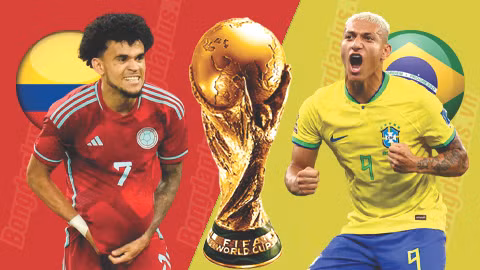 Colombia sẽ chạm trán Brazil lúc 7h ngày 17/11 