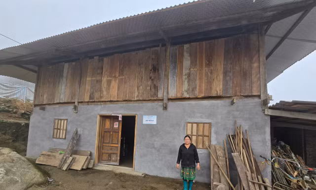 Căn nhà mới của vợ chồng anh Lý A Phải và vợ Sùng Thị Á