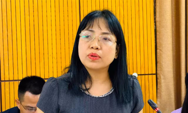 Bà Nguyễn Thị Minh Phương (Phó Cục trưởng Cục Quản lý và xử lý vi phạm hành chính, Bộ Tư pháp) tại buổi họp báo