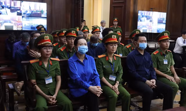 Một góc phòng xử án vụ Vạn Thịnh Phát giai đoạn 2 Ảnh: Tân Châu