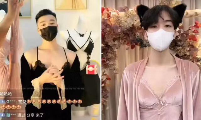 Xu hướng mẫu nam mặc nội y phụ nữ livestream