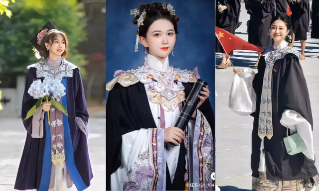 Mùa tốt nghiệp, Gen Z xứ Trung "xuyên không" trong lễ phục kết hợp Hán phục