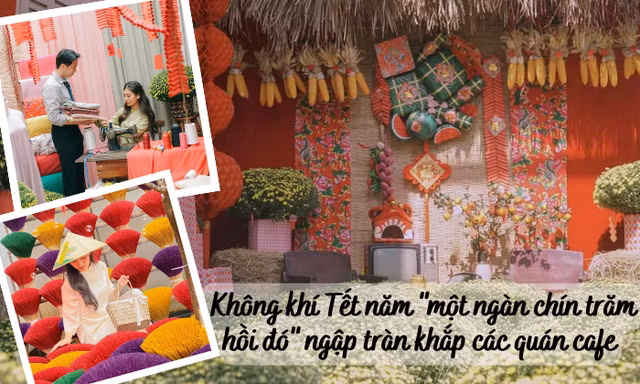 Không khí Tết "một ngàn chín trăm hồi đó" tại các quán cà phê: Trở lại Tết xưa cùng Gen Z