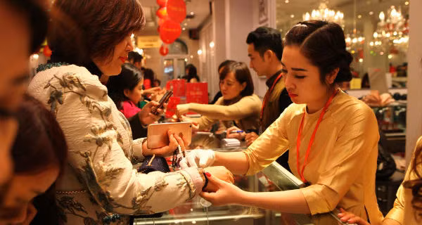 Giá vàng trong nước bật tăng kỷ lục. Ảnh minh hoạ