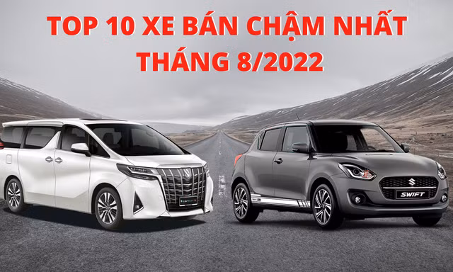 Top 10 xe có doanh số thấp nhất tháng 8