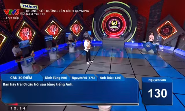 Chung kết Đường Lên Đỉnh Olympia năm thứ 22 bị chê trách khi tiếp tục để lọt sự cố
