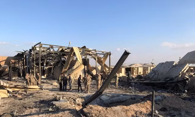 Hiện trường vụ tấn công của Iran vào căn cứ có quân đội Mỹ trú đóng