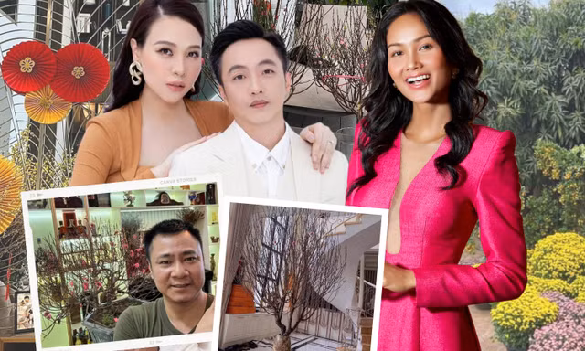 Sao Việt đón Tết: H’Hen Niê mang cả chợ hoa về nhà, nhà Cường Đô La ngập tràn sắc đỏ