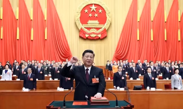 Trước Đại lễ đường nhân dân Trung Quốc ở Bắc Kinh. (Ảnh: Getty)