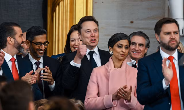 Vị trí nổi bật của tỷ phú Elon Musk trong lễ nhậm chức của Ông Trump. (Ảnh: AP)