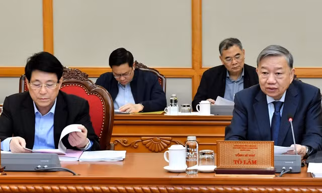 Tổng Bí thư Tô Lâm chủ trì phiên họp thứ hai Ban Chỉ đạo Trung ương về tổng kết việc thực hiện Nghị quyết số 18. Ảnh: Nhandan.vn