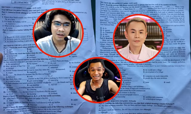 Đề thi môn tiếng Anh gây “bão“: Xuất hiện hàng loạt cái tên như Độ Mixi, PewPew, BinZ