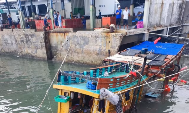 Tàu cá chìm khi đang neo đậu khiến thuyền viên tử vong