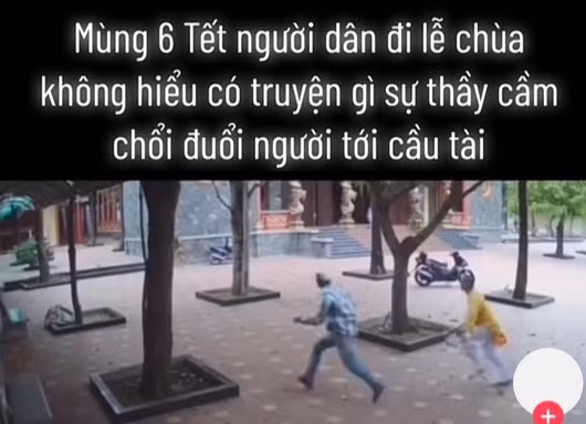 Sự thật clip sư thầy cầm chổi đuổi đánh người đến chùa cầu an