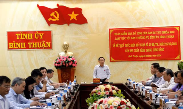 Đoàn kiểm tra của Ban Bí thư làm việc ở Bình Thuận