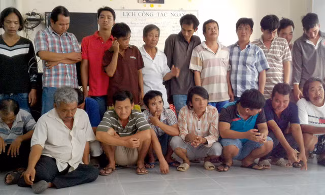 Một trong số các đối tượng tại cơ quan công an.