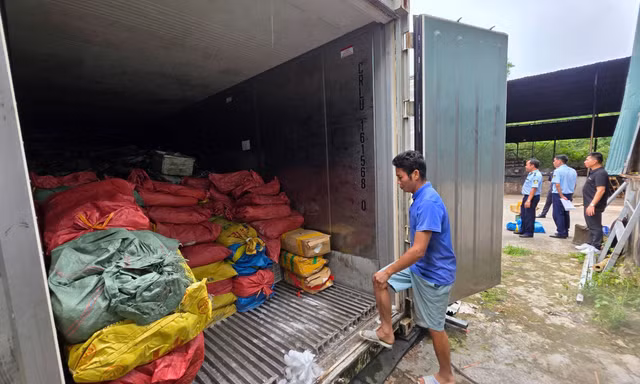 Phát hiện kho chứa 25 tấn mực ống, chân gà, sách bò bốc mùi ở Quảng Ninh