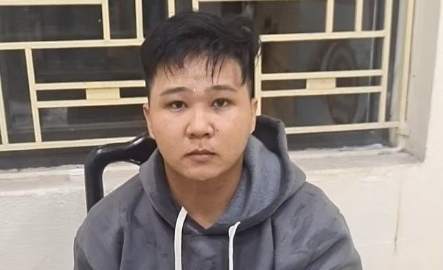 Đối tượng Hoàng tại Cơ quan Công an