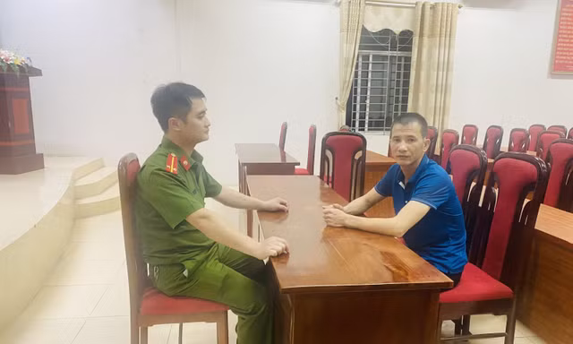 Đối tượng Hưng tại Cơ quan Công an