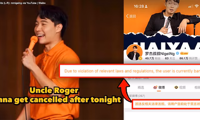 Uncle Roger "vạ miệng" khiến dân mạng xứ Trung nóng mặt, tài khoản Weibo bị khóa