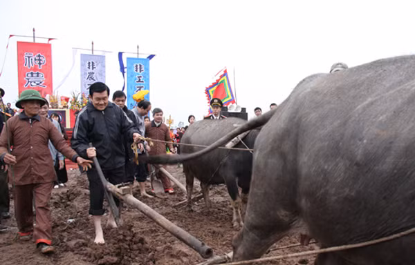 Chủ tịch nước cầm cày xuống đồng