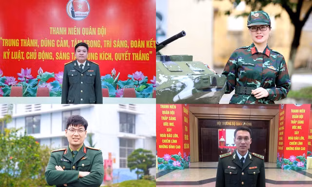 Bộ trưởng Bộ Quốc phòng thăng quân hàm sĩ quan cho 4 gương mặt trẻ tiêu biểu