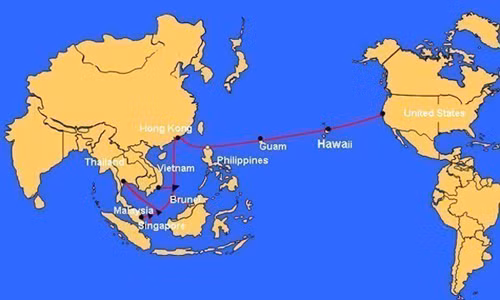 Đường đi của tuyến cáp AAG. (Nguồn: Internet)